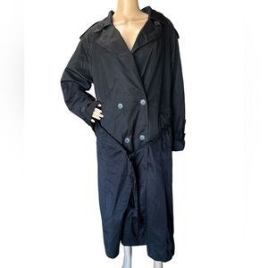 Saxton Hall Longline Full Length Black TrenchCoat Corpcore Fairy GrungeY2K Sz 18